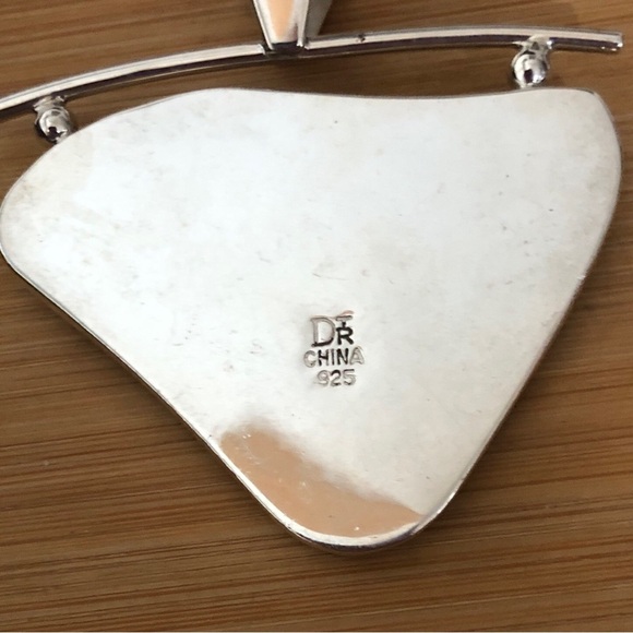 $94 Estate Jay King Drop Pendant  Sterling Silver  Marked DRT 925 China - Picture 2 of 8